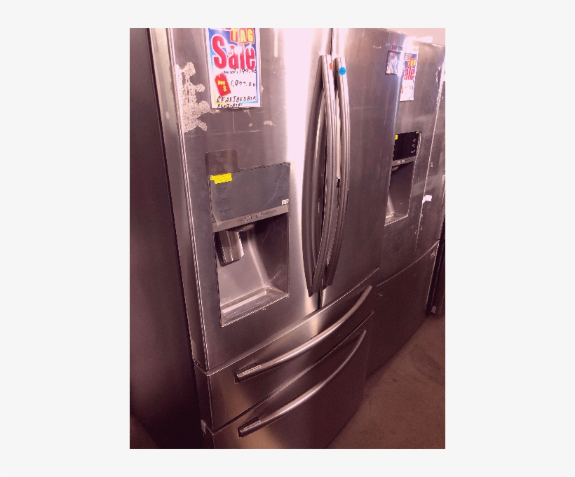New Stainless 4-door Samsung French Refrigerator Usado - Refrigerator, transparent png #8303649
