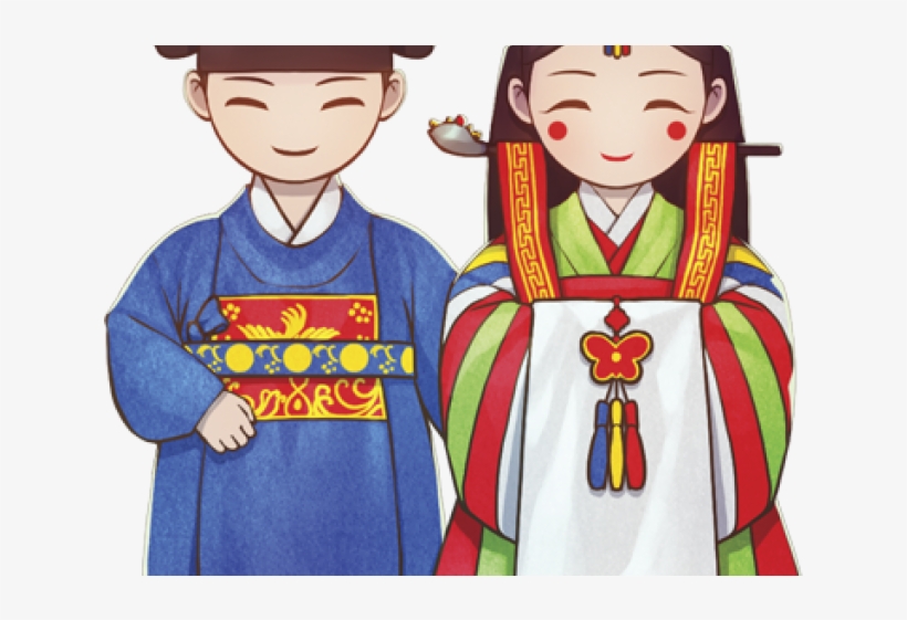 Korean Wedding Cliparts - Korean Traditional Wedding Cartoon, transparent png #8303867