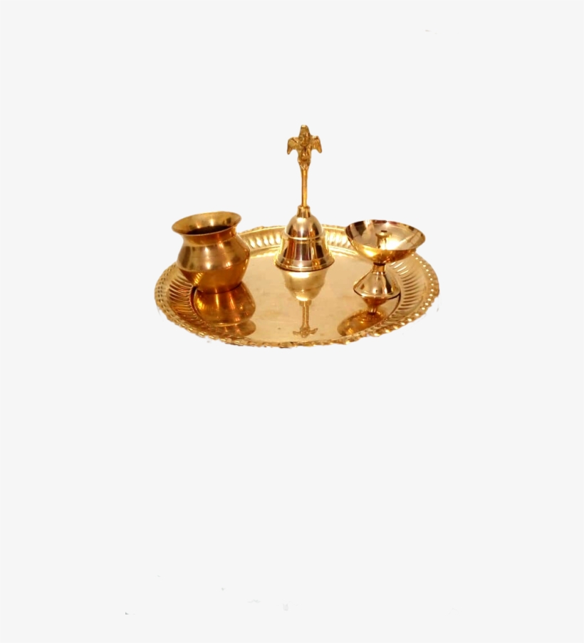 Brass Pooja Thali - Brass, transparent png #8304725
