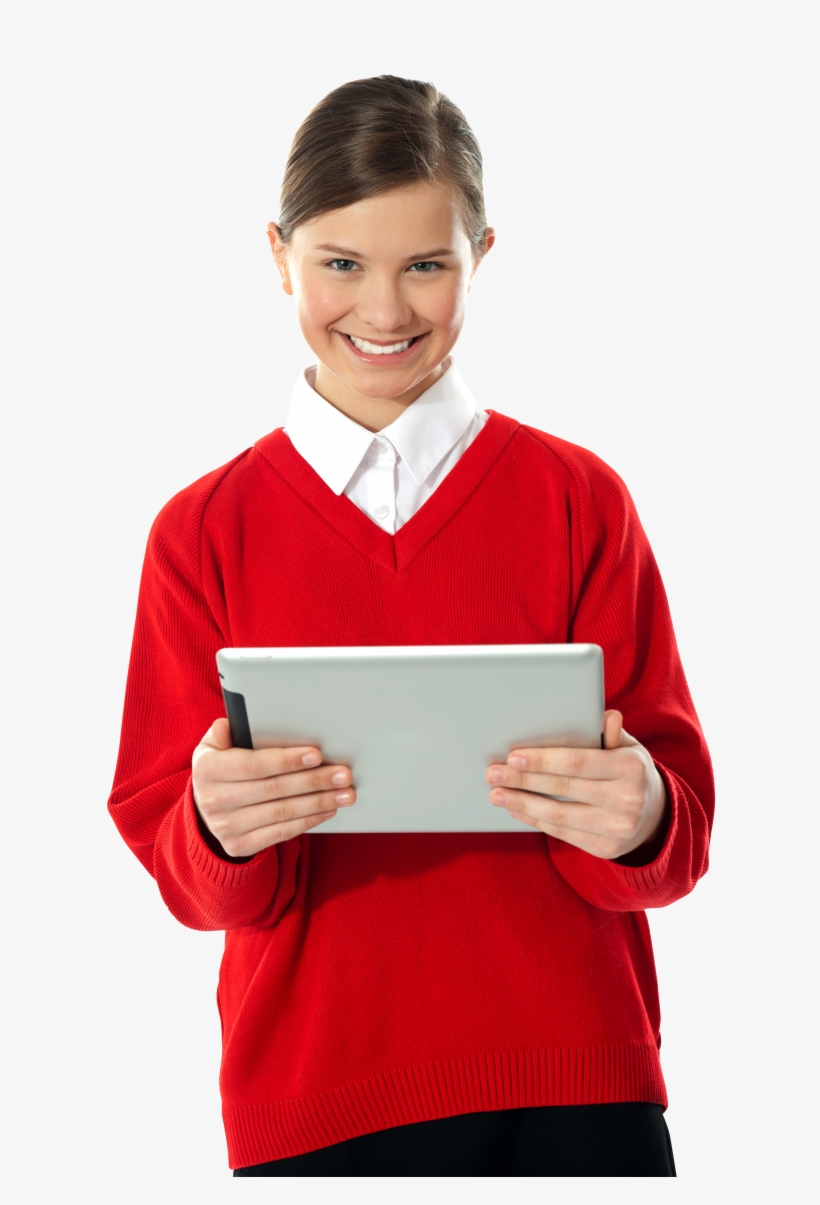 Young Girl Student Free Commercial Use Png Image - Student Kids Tablet, transparent png #8305188
