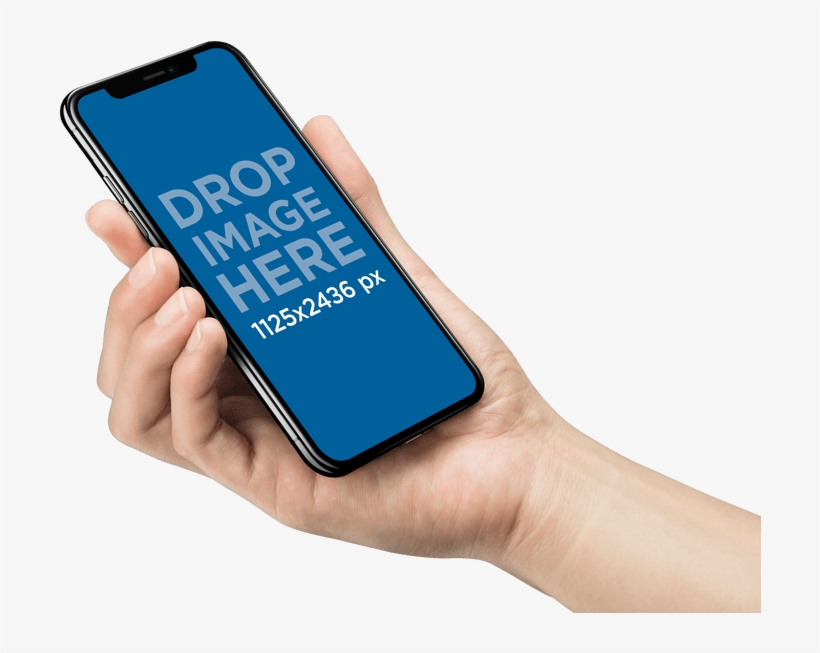 Iphone X Mockup Being Held By A Hand - Mockup Iphone X Hand, transparent png #8305385