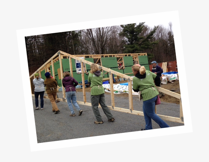 Volunteers Carry Trusses On A Green Mountain Habitat, transparent png #8305625