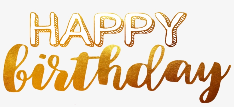 Report Abuse - Happy Birthday Text Gold - Free Transparent PNG Download ...