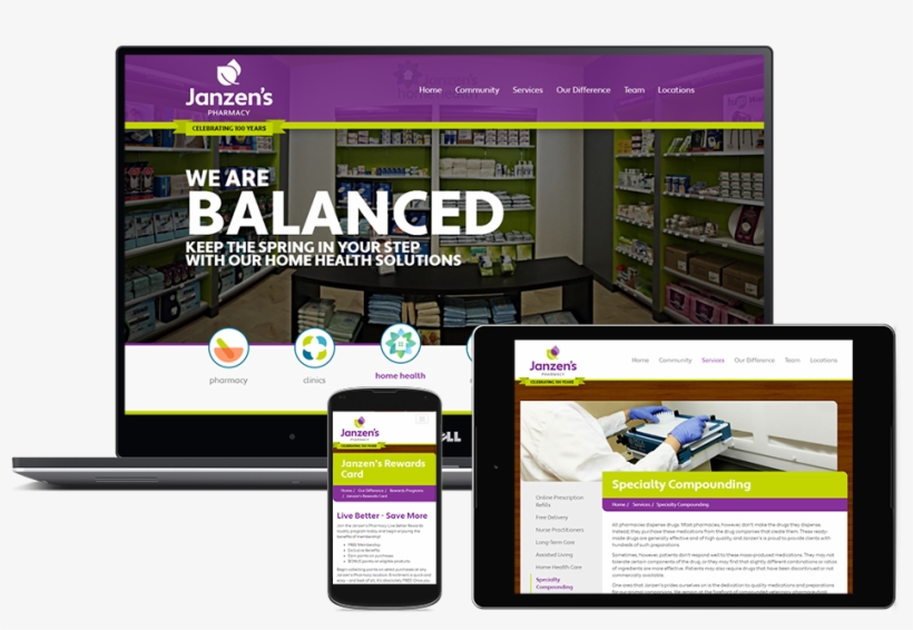 Janzen's Pharmacy Website Final Design - Online Advertising, transparent png #8308430