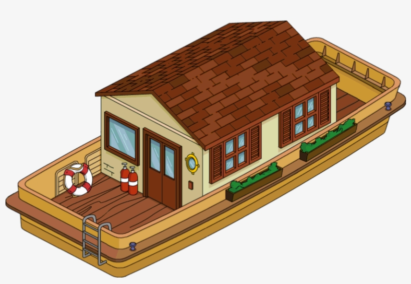 Tapped Out House Boat - House Boat Clipart, transparent png #8309145