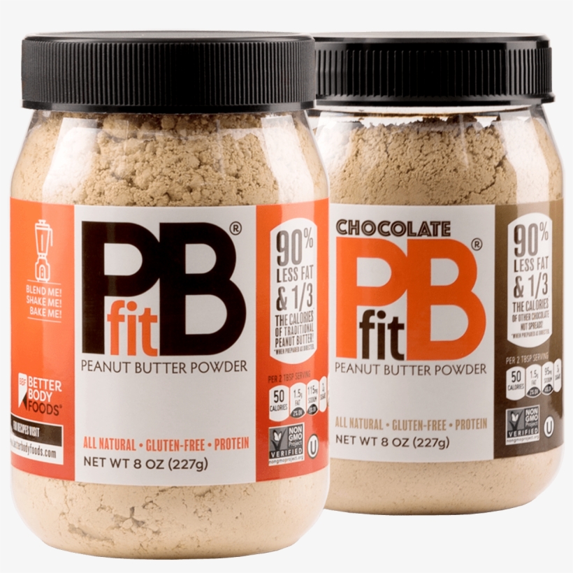 Original Powdered Nut Butter Container Next To A Chocolate - Pb Fit, transparent png #8309747