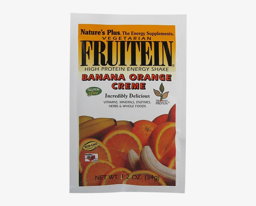 Natures Plus Fruitein Banana Orange Creme Packet 1 - Tangerine, transparent png #8310331