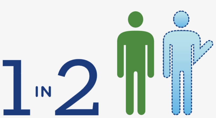 Two Human Figures With The Text 1 In - Graphic Design, transparent png #8310535