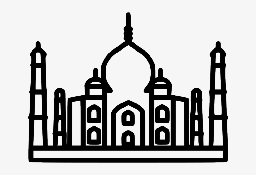 Taj Mahal Clipart Logo - Taj Mahal Line Png, transparent png #8311910