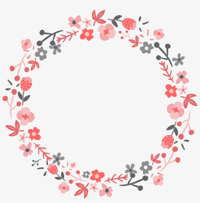 Pink Fresh Round Hand Drawn Wreath Decorative Elements - Rose, transparent png #8312030