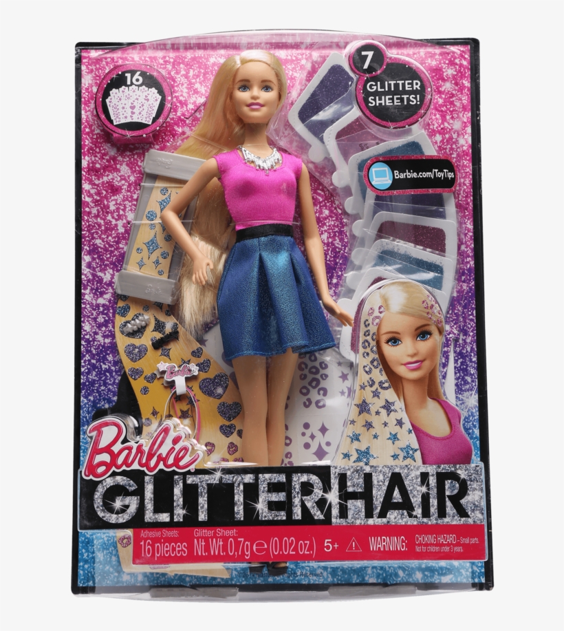 Girls Glitter Hair Design Doll - Barbie, transparent png #8313319