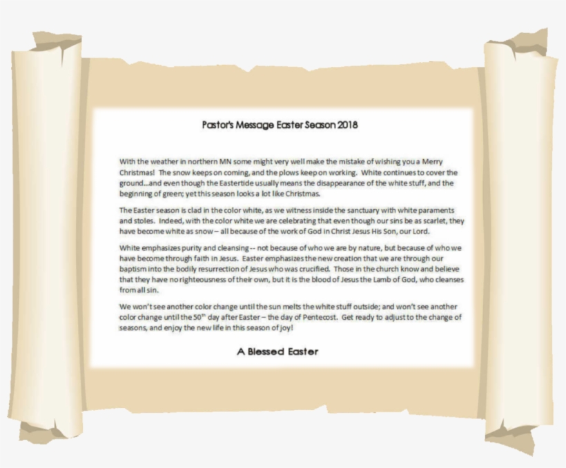 Easter-messagescroll - - Document, transparent png #8313394