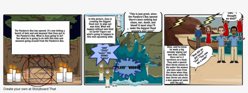 Zeus And The Great Flood - Cartoon, transparent png #8313486
