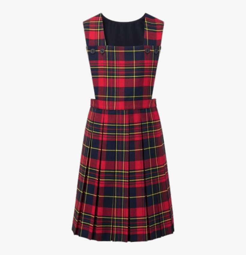 Red Tartan Pinafore - Red Tartan School Uniform, transparent png #8315462
