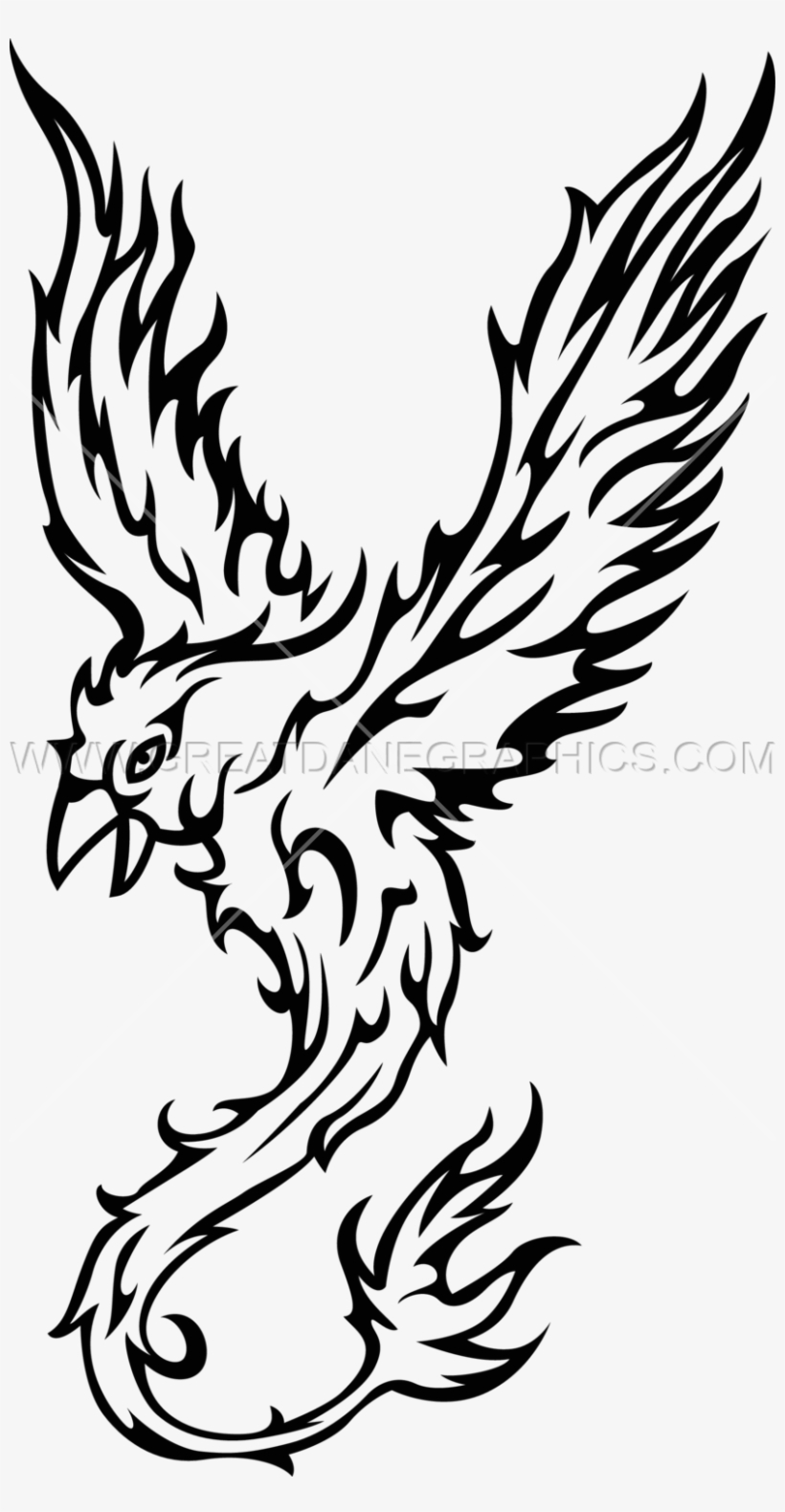 Phoenix Black And White Png - Black And White Phoenix, transparent png #8316344