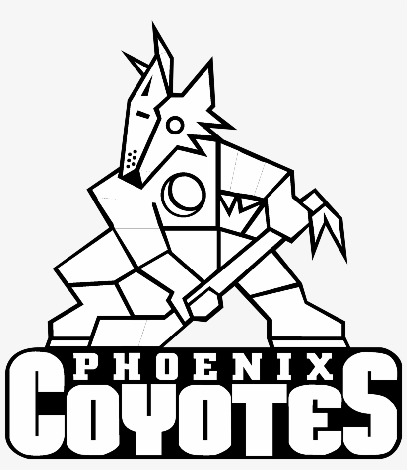 Phoenix Coyotes Logo Black And White - Phoenix Coyotes Black And White, transparent png #8316438