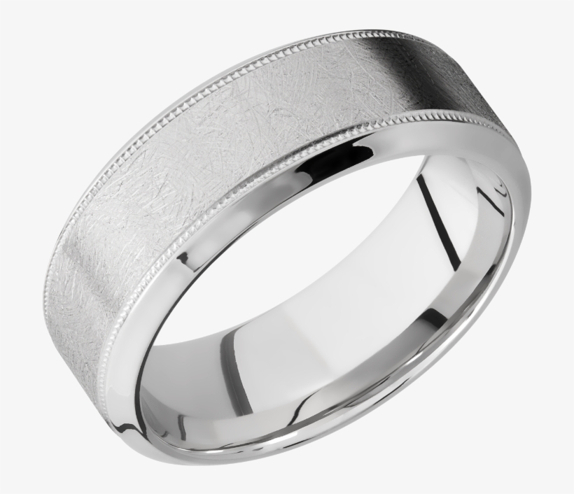 Lashbrook 8mm Milgrain Distressed Wedding Ring - White Gold Wedding Band, transparent png #8316441