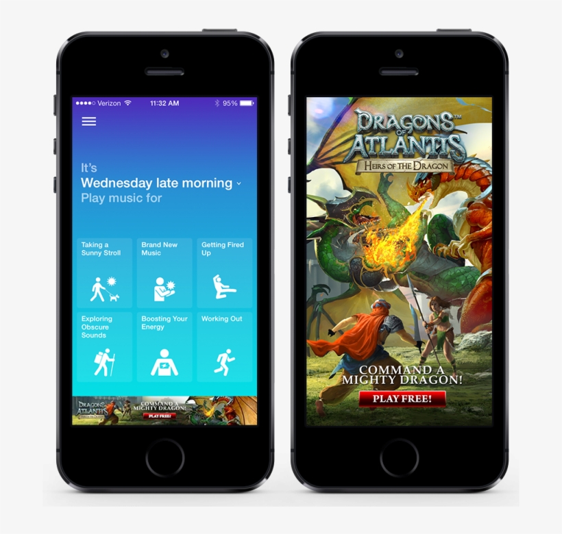 Iphone Two Up Songza - App Install Example Ads, transparent png #8317234