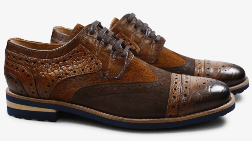 Derby Shoes Phil 10 Big Croco Kudu Wax Hair On Chocolate - Outdoor Shoe, transparent png #8318384