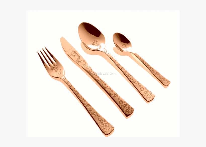 Buy Herdmar Namish 18/10 Rose Gold Flatware Set With - Spoon, transparent png #8318677