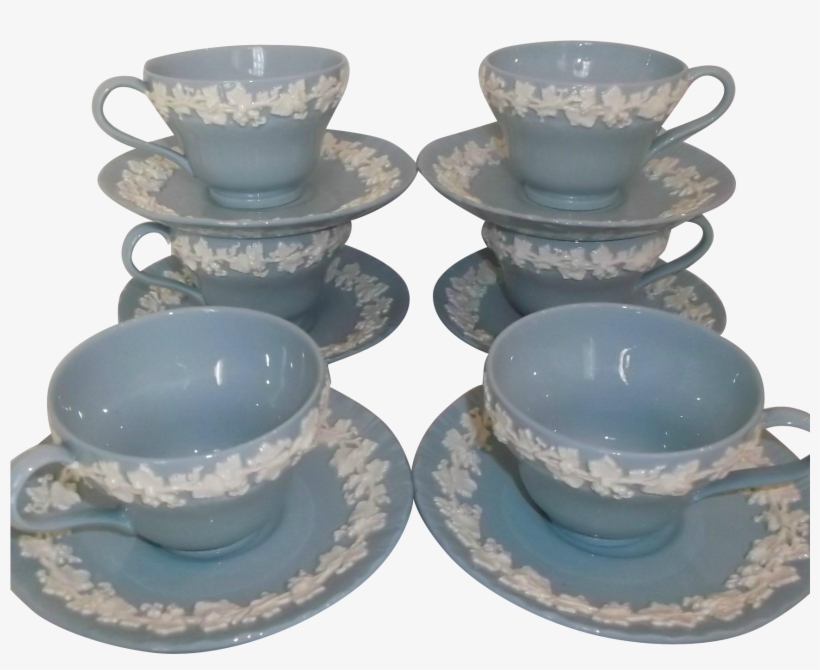 Wedgwood Etruria Embossed Queens Ware Cup Saucer Sets - Saucer, transparent png #8319445