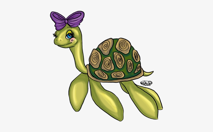 Bleed Area May Not Be Visible - Turtle With A Bow, transparent png #8319691
