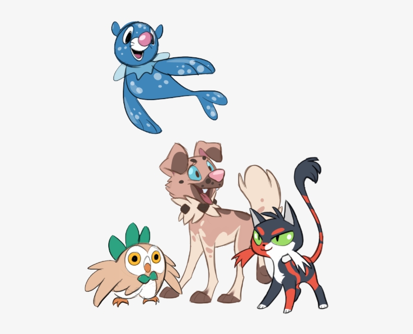 Sun And Moon Starters - Cartoon, transparent png #8321842