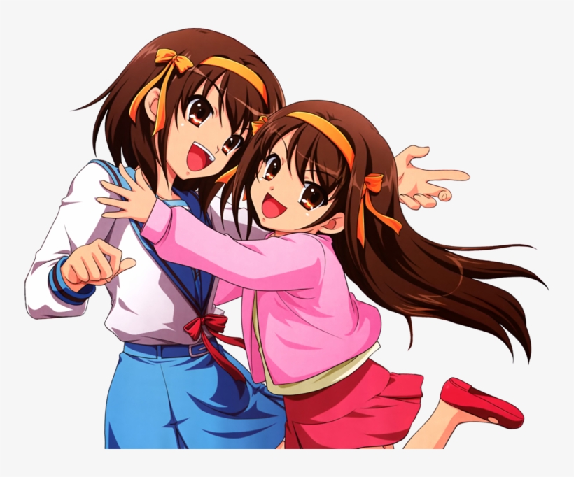 The Melancholy Of Haruhi Suzumiya - Haruhi Suzumiya Hug, transparent png #8322501