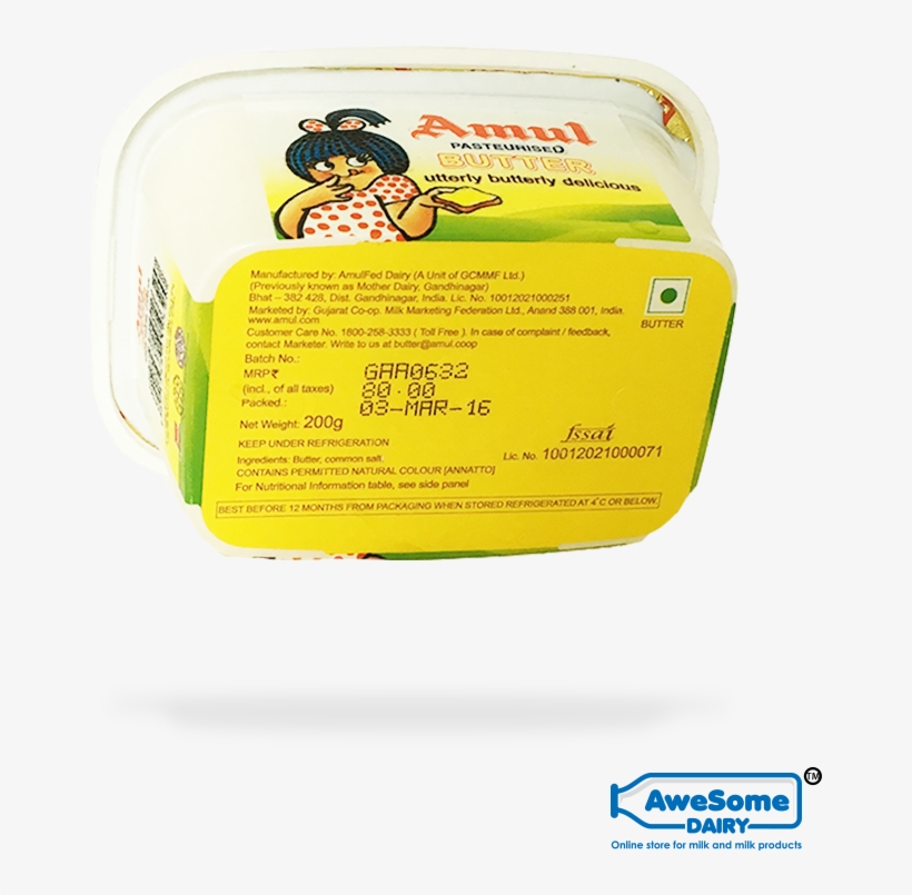 Amul Pasteurised Butter 200g - Amul Butter, transparent png #8322726