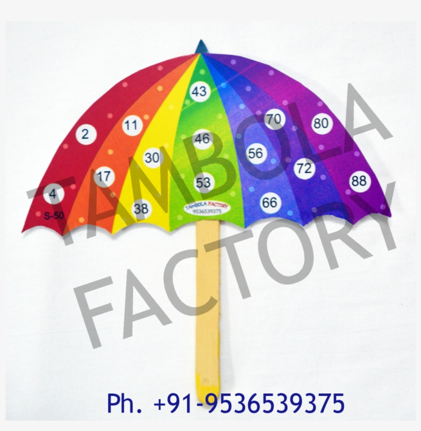 Umbrella Rainbow Monsoon Tambola Housie Ticket - Umbrella Housie, transparent png #8323931