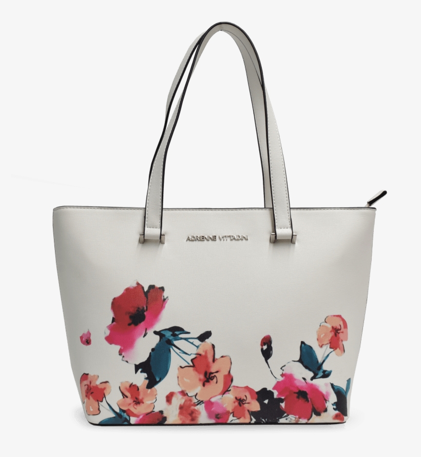 Adriene Vittadini Watercolor Floral Collection Tote - Tote Bag, transparent png #8324594
