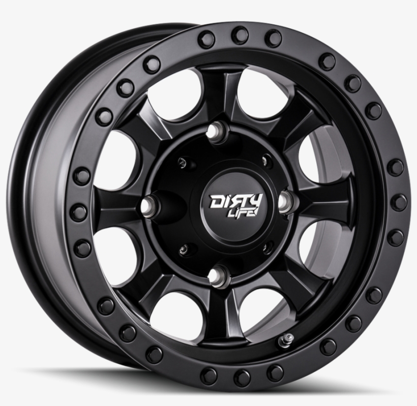 Matte Black W/ Matte Black Ring - Dirty Life Matte Black Black Beadlock Wheel, transparent png #8324722