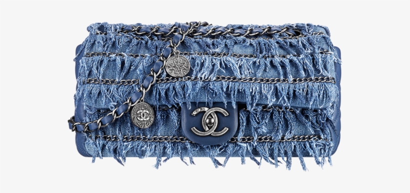 Handbag Denim Fashion Jeans Chanel Free Transparent - Chanel Denim Fringe Flap Bag, transparent png #8325137