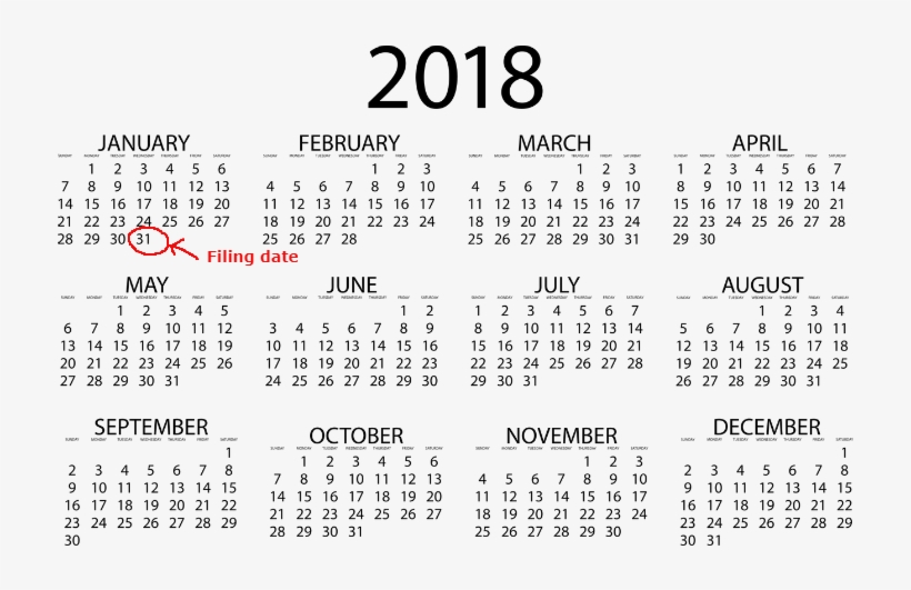 Calendar Filing Date - Kalendarz 2018 Do Druku, transparent png #8325705