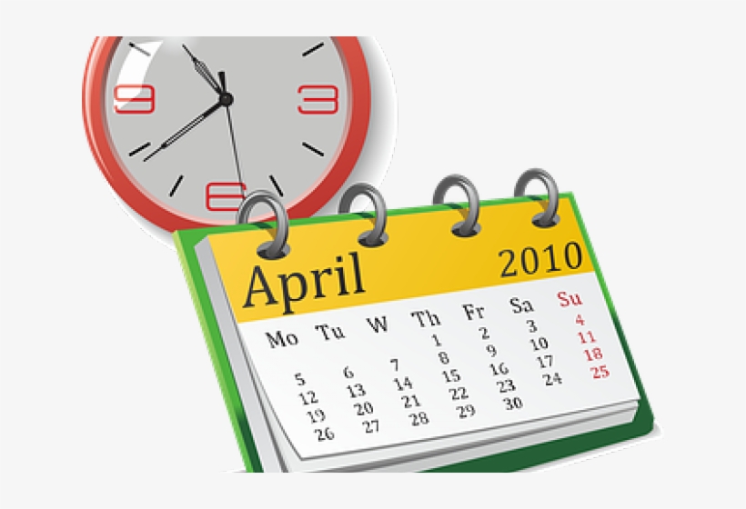 Date Clipart Planning Calendar - Cartoon Calendar And Clock - Free  Transparent PNG Download - PNGkey