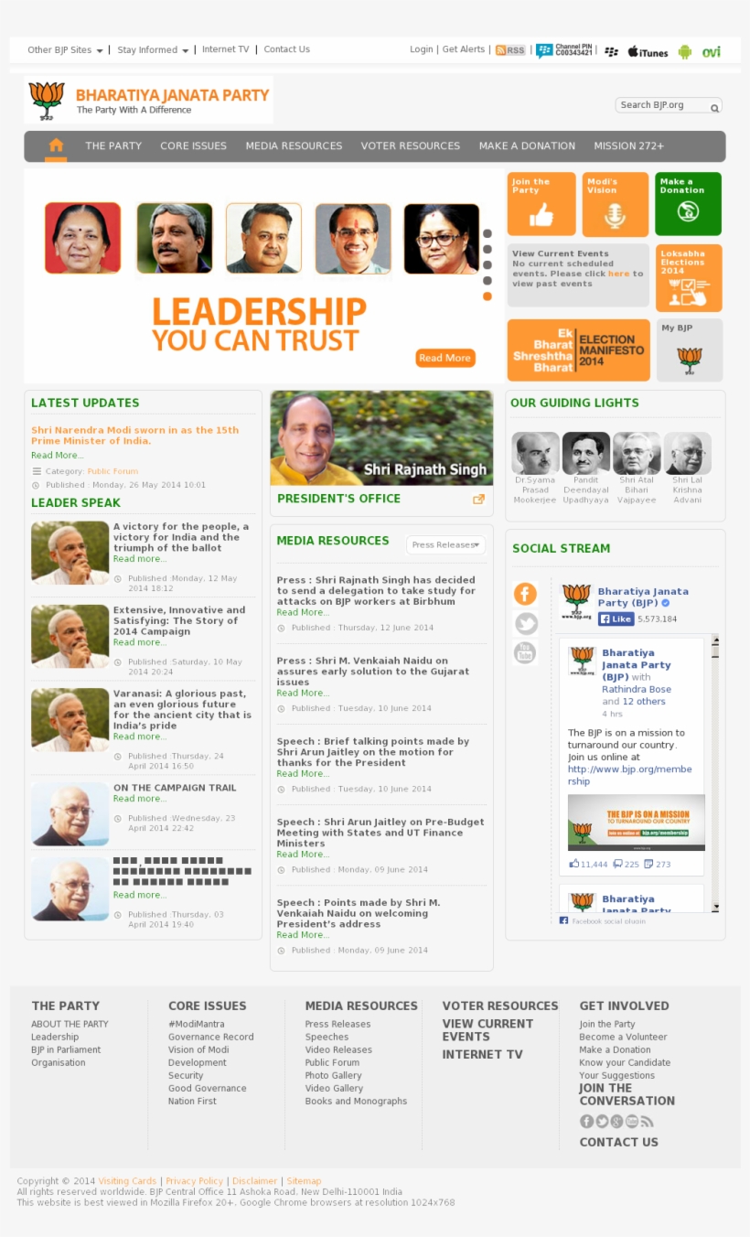 Bharatiya Janata Party Competitors, Revenue And Employees - Indian Political Party Website, transparent png #8326186