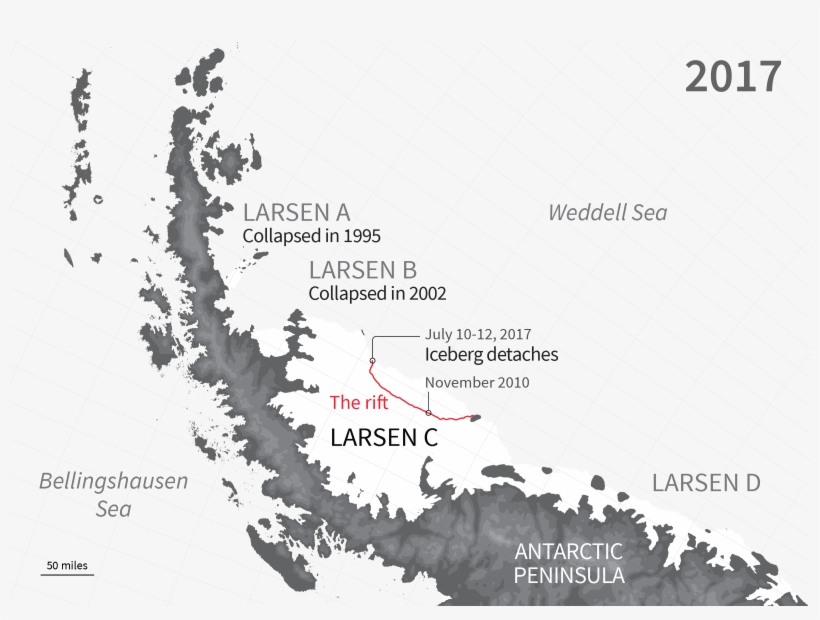 Toggle Between Years - Plus Gros Iceberg Jamais Enregistré S Est Détaché, transparent png #8326368