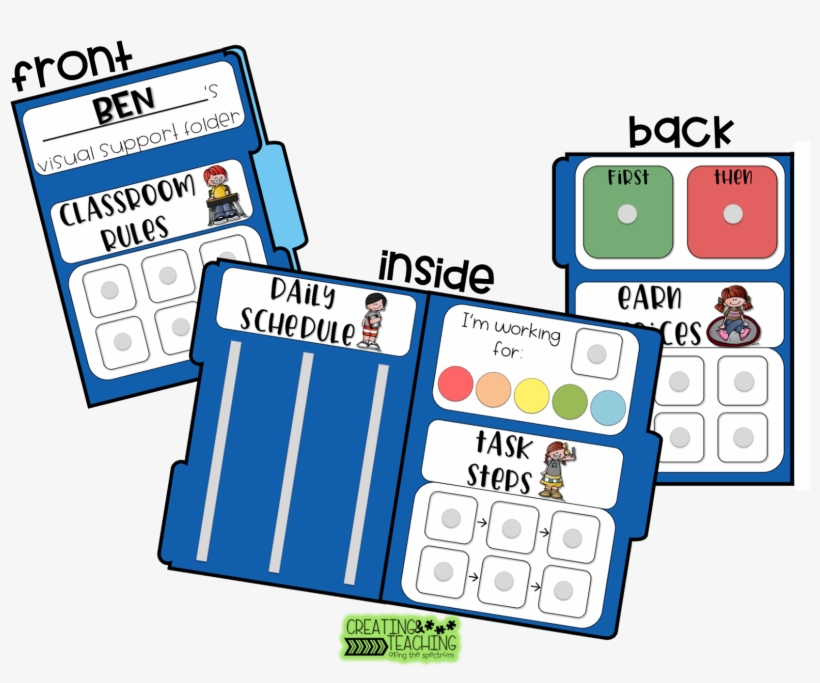 For My Students I Set Up Each Of Their Folders With - File Folder Visual Schedule, transparent png #8326598