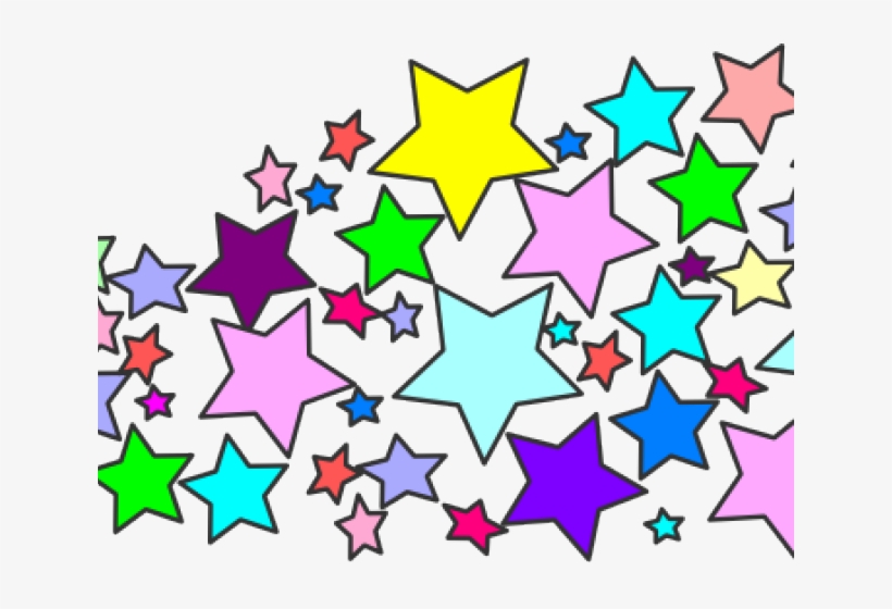 Shooting Star Clipart Transparent Background - Transparent Colorful Stars, transparent png #8326627