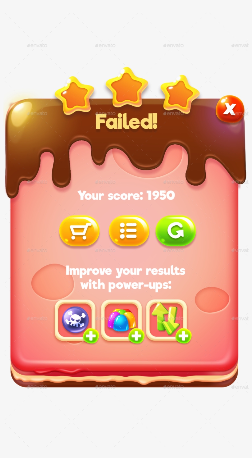 Failed - Match 3 Level Failed, transparent png #8326661