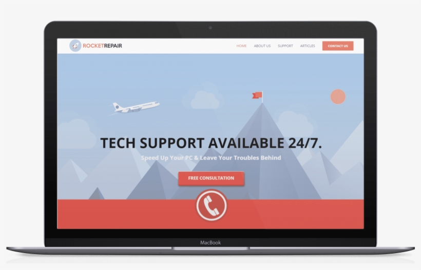 Rocket Repair Laptop Mockup - Led-backlit Lcd Display, transparent png #8327488