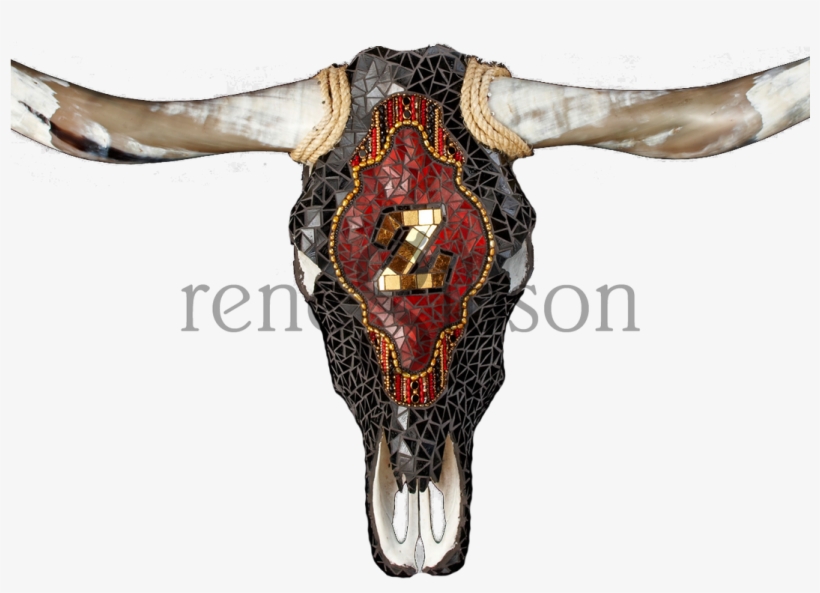 Images Of Sold Art Work By Rene Gibson Cow Skull Art, - Skull, transparent png #8327489
