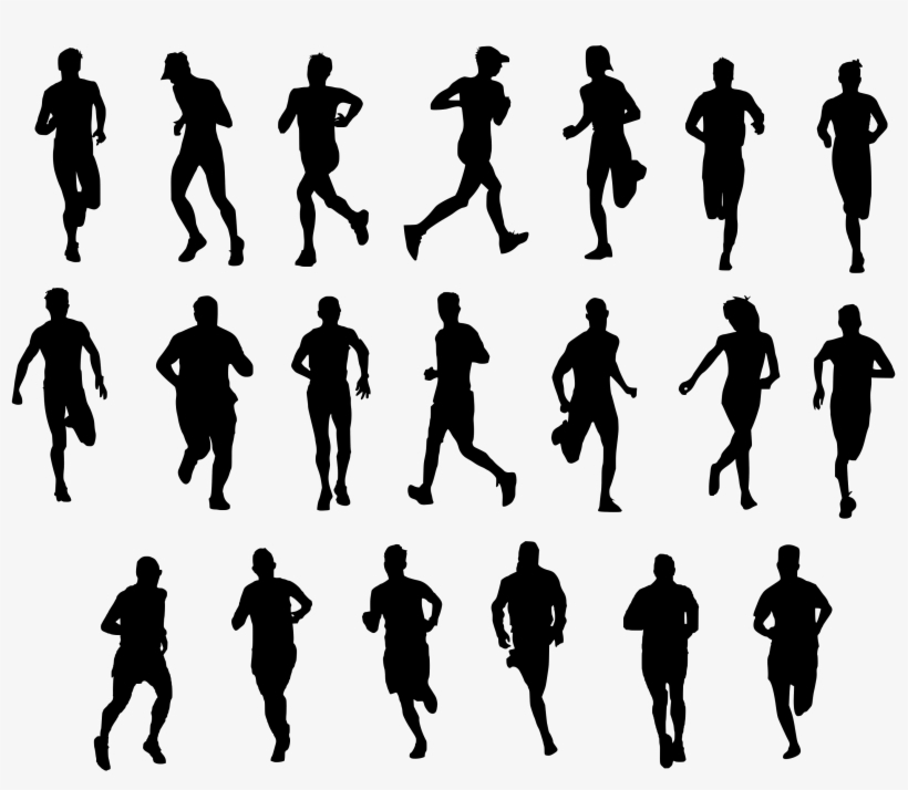 Running Transparent Png - Silhouette People Run Png, transparent png #8331698