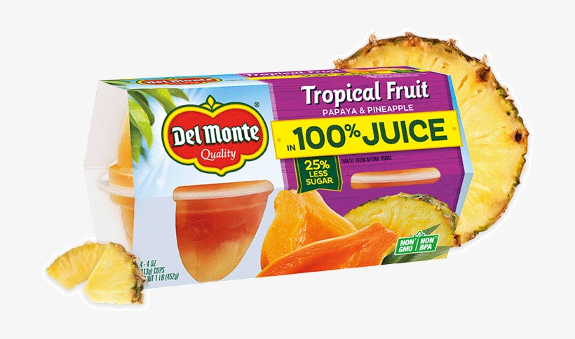 Tropical Fruit In 100% Juice, Fruit Cup® Snacks - Monte, transparent png #8331735