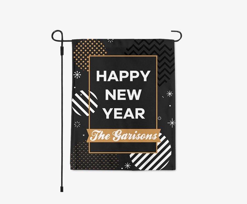Modern Happy New Year Garden Flag - Doily, transparent png #8331987