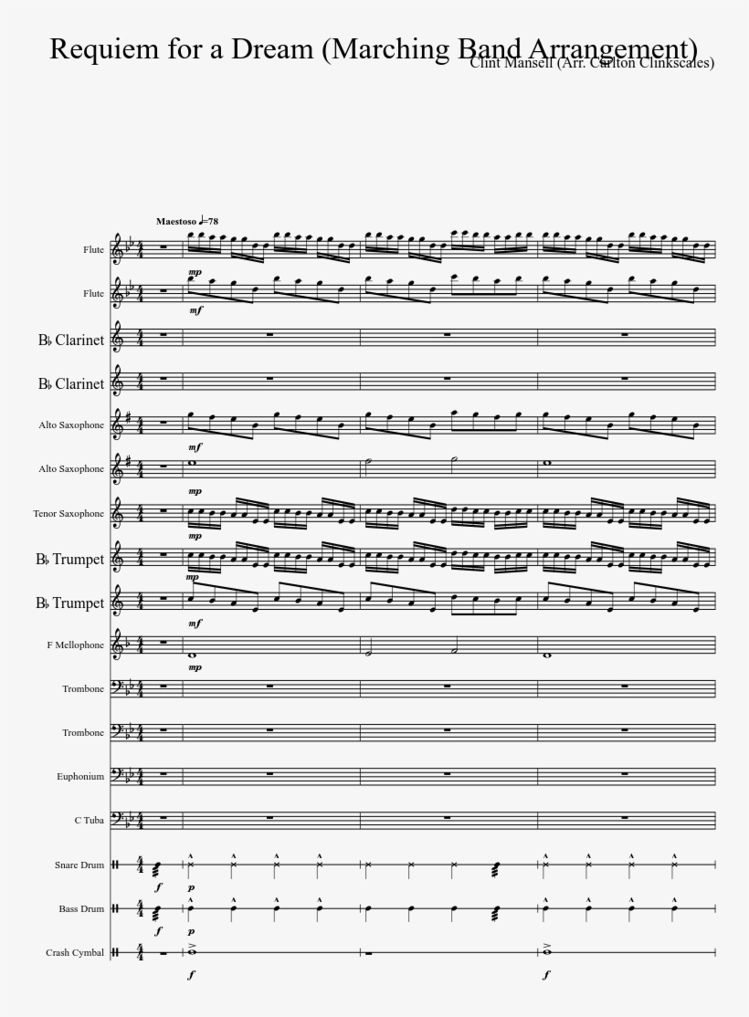 Requiem For A Dream Sheet Music Composed By Clint Mansell - O Lux Beatissima Helvey Pdf, transparent png #8333894