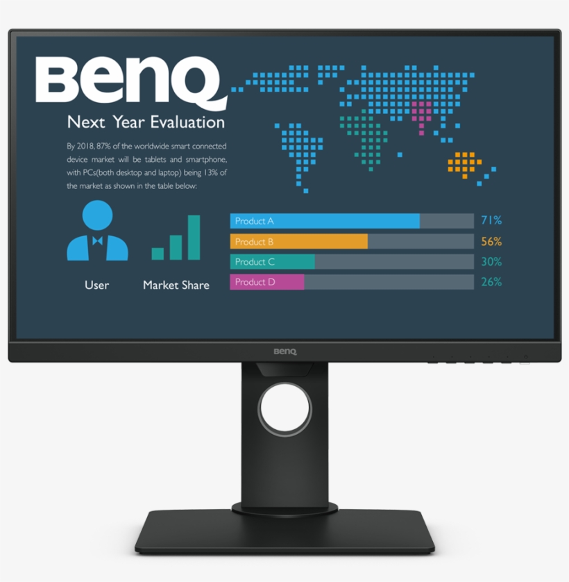 Fhd Ips Panel For High Quality Resolution - Bl2480t, transparent png #8334367