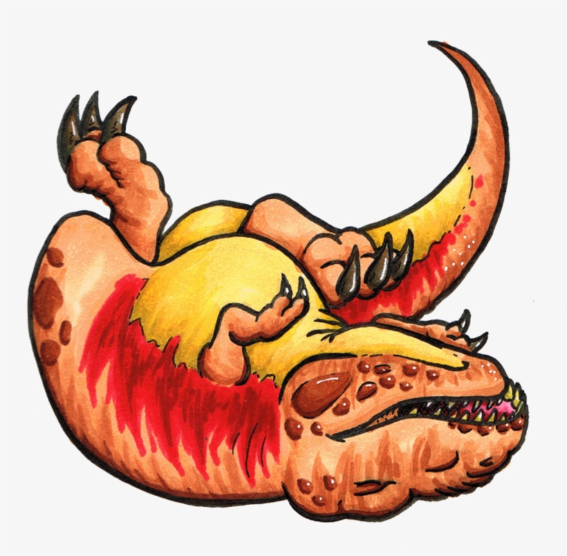 Sleeping T-rex Stickers - Cartoon, transparent png #8334410