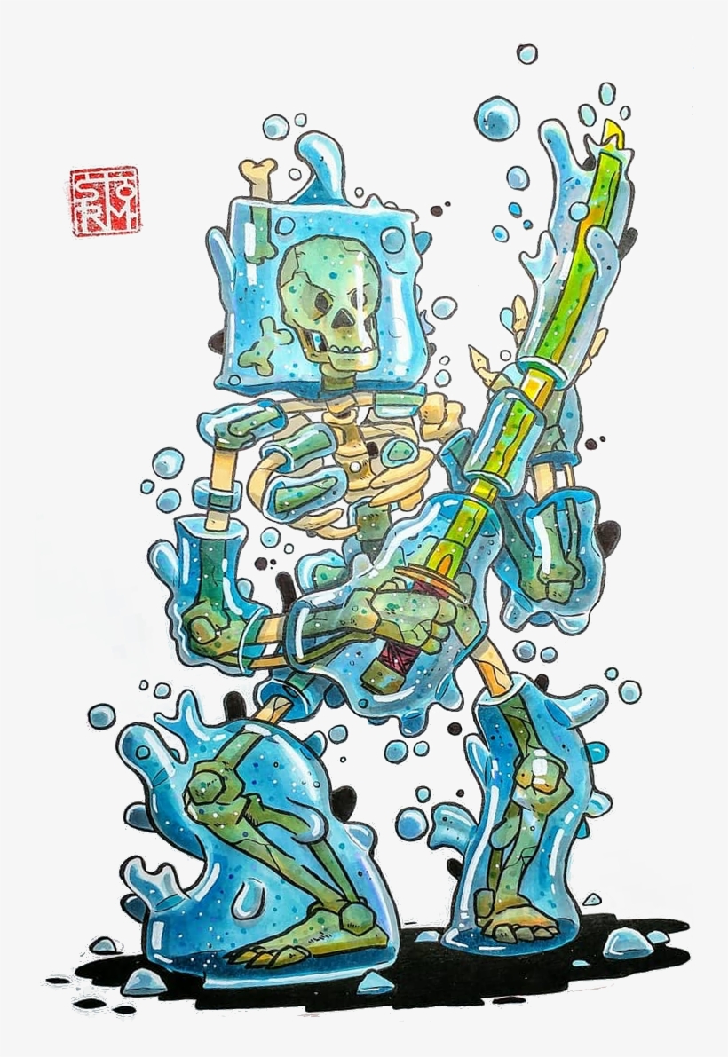 At Times The Pale Blue Ooze Seems To Flow Like Water, - Illustration, transparent png #8334895