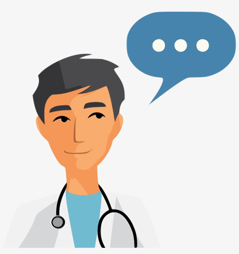 Clip Art Black And White Library Doc Talk Big Image - Doctor Talking Clipart, transparent png #8334896